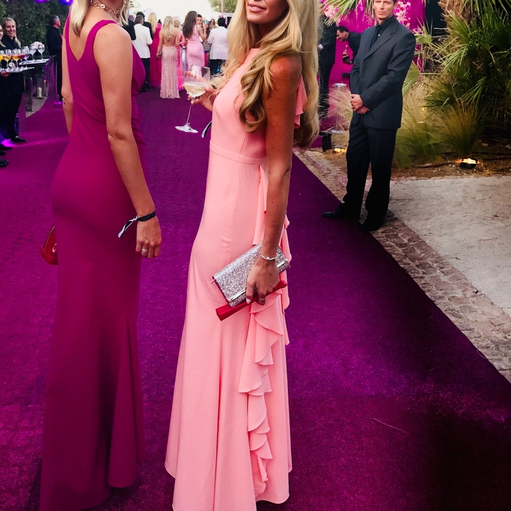 Pink Long Gown with Ruffled Back - Picture 13 of 13